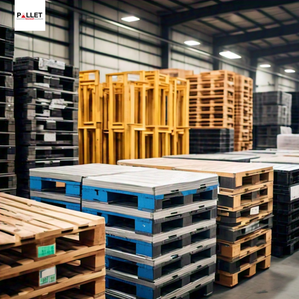 The 3 Roles of Plastic Pallets in Supply Chain Management 2 a warehouse with plastic pallets stacked